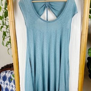 LA MADE COTTON TEE  DRESS OPEN DRAWSTRING BACK​​​​​‎